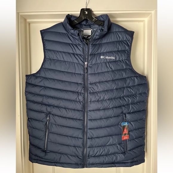 Columbia Slope Edge Insulated Vest Mens XL Blue Puffer Omni-Heat New Tags - Picture 1 of 13